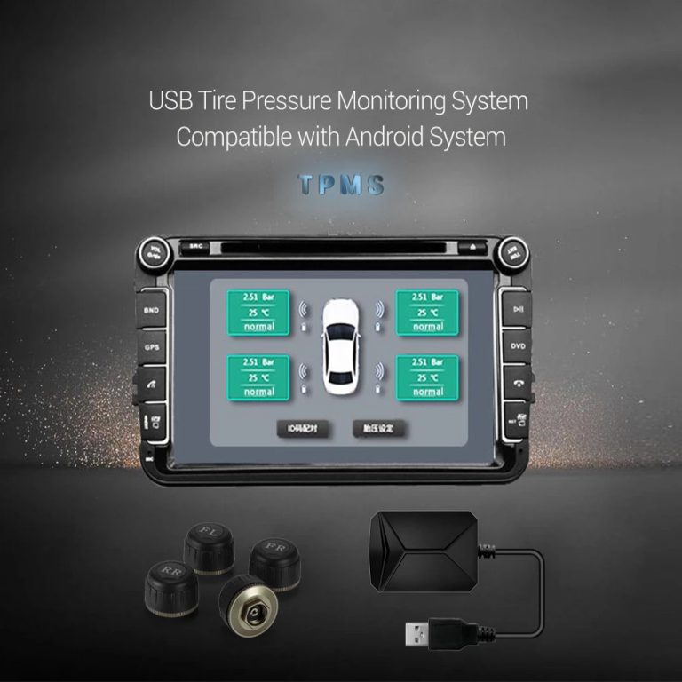 USB Tire Pressure Monitor, 0-8 Bar Car External TPMS for Android Car ...